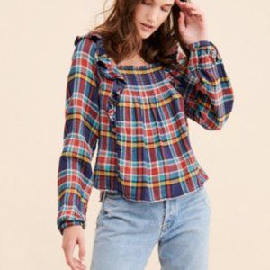 NWT! FREE PEOPLE We The Free Siena Plaid Pullover